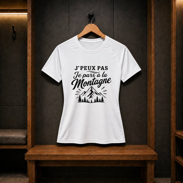 T-shirt de Sport Femme J’peux pas je pars à la Montagne