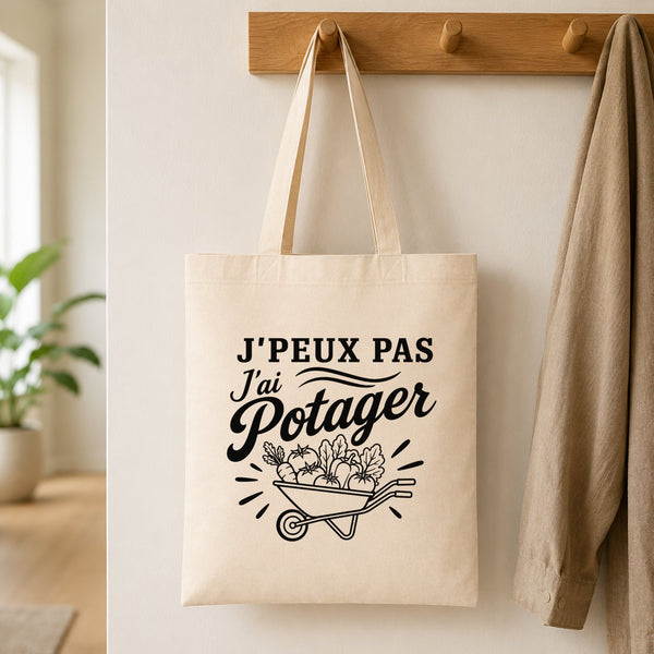 Tote Bag Beige J’peux pas j’ai Potager