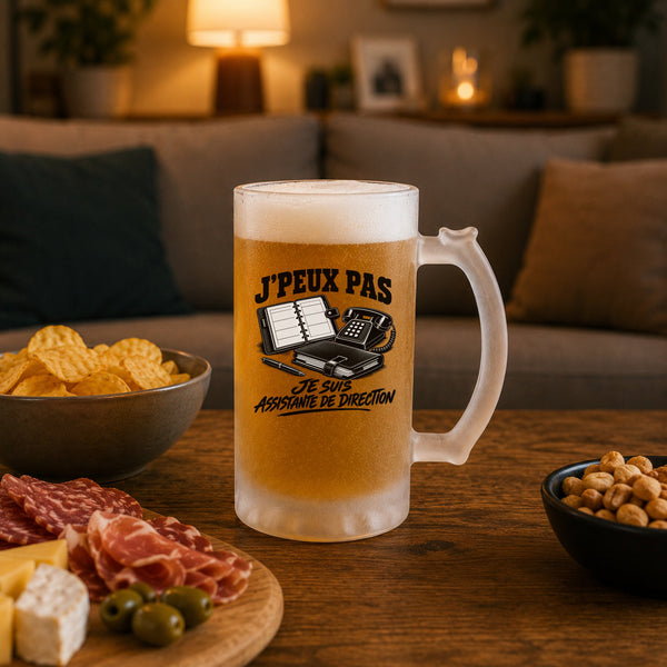 Verre à Bière J’peux pas je suis Assistante de direction