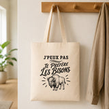 Tote Bag Beige J’peux pas je préfère les Bisons