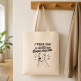 Tote Bag Beige J’peux pas je préfère mon Dogue Argentin