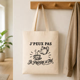 Tote Bag Beige J’peux pas je préfère le Thé