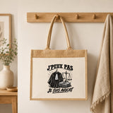 Sac Cabas Jute avec Poche J’peux pas je suis Avocat
