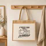 Sac Cabas Jute avec Poche J’peux pas j’ai Bénévolat