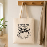 Tote Bag Beige J’peux pas j’ai Bullet Journal