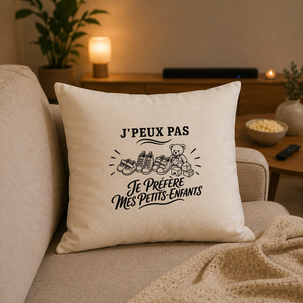 Housse de Coussin J’peux pas je préfère mes Petits-enfants