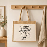 Sac Cabas Jute avec Poche J’peux pas je préfère les Bouquetins