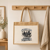 Sac Cabas Jute avec Poche J’peux pas je suis Tatoueur