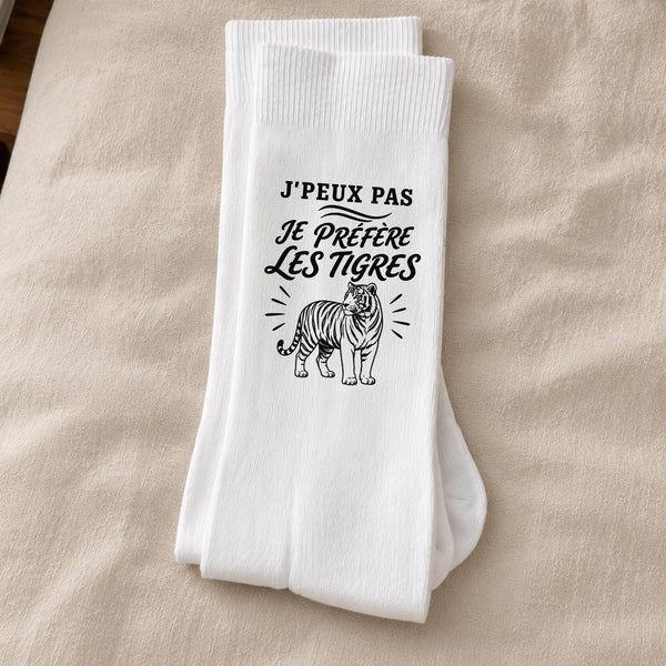 Chaussettes Homme Femme J’peux pas je préfère les Tigres