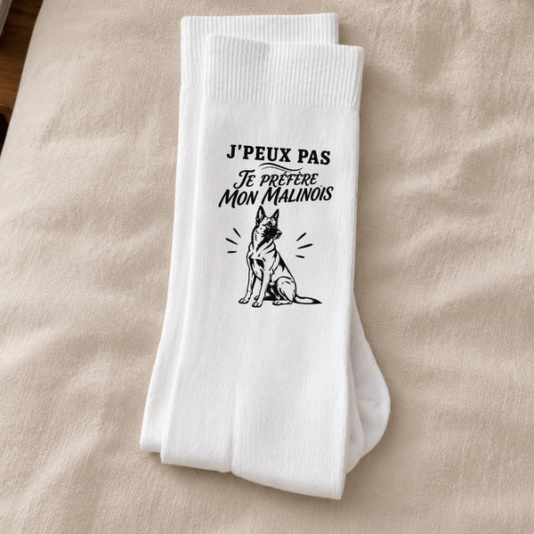 Chaussettes Homme Femme J’peux pas je préfère mon Malinois
