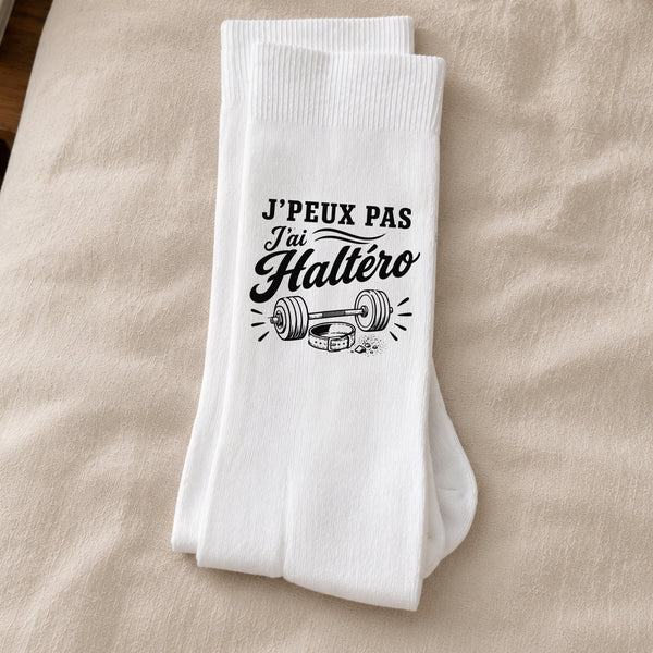 Chaussettes Homme Femme J’peux pas j’ai Haltéro