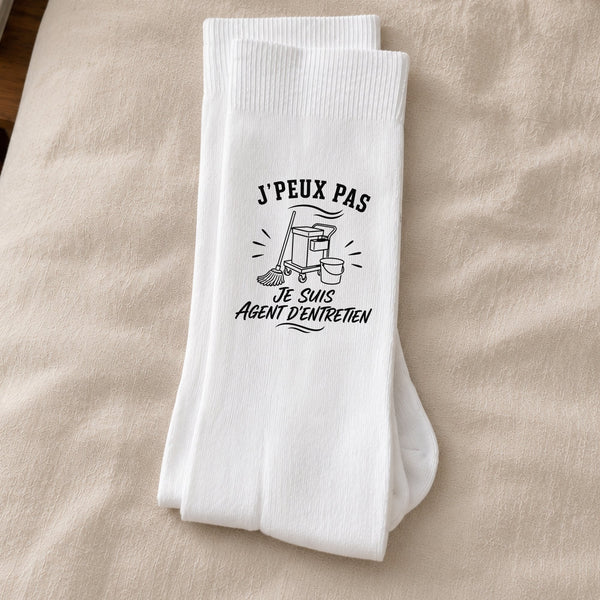 Chaussettes Homme Femme J’peux pas je suis Agent d’entretien