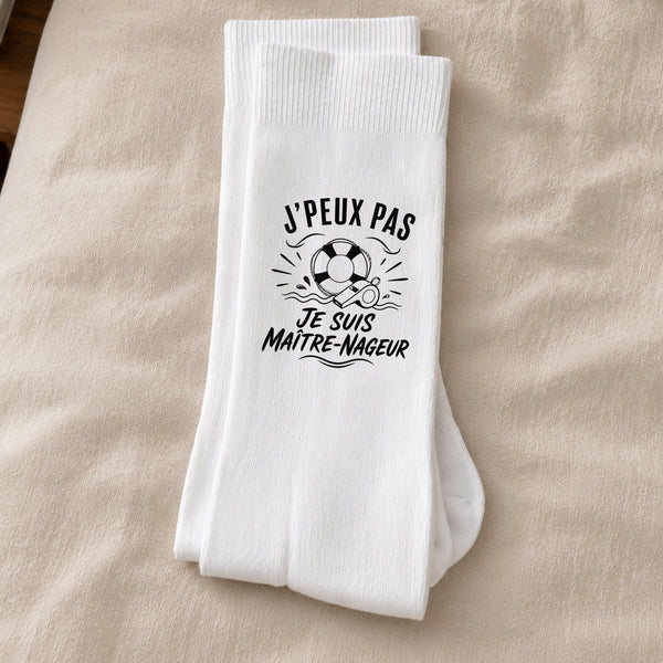 Chaussettes Homme Femme J’peux pas je suis Maître-nageur