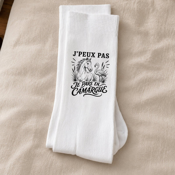 Chaussettes Homme Femme J’peux pas je pars en Camargue