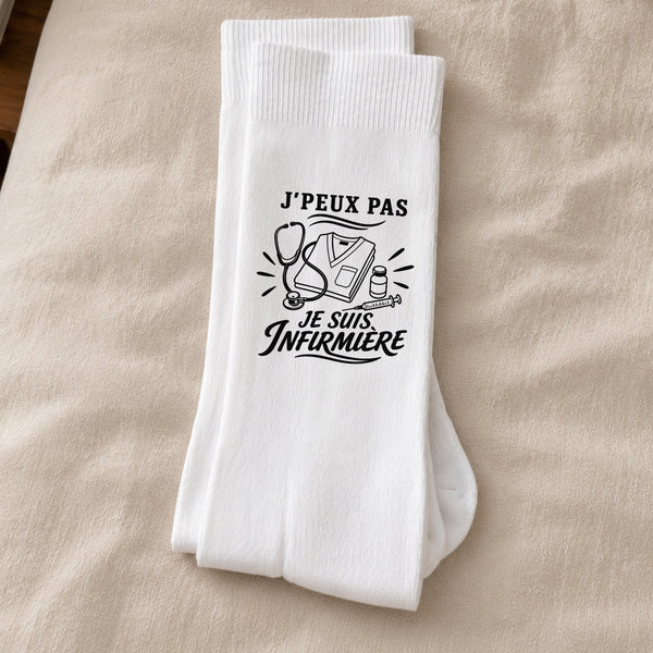 Chaussettes Homme Femme J’peux pas je suis Infirmière