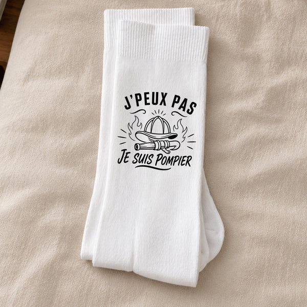 Chaussettes Homme Femme J’peux pas je suis Pompier