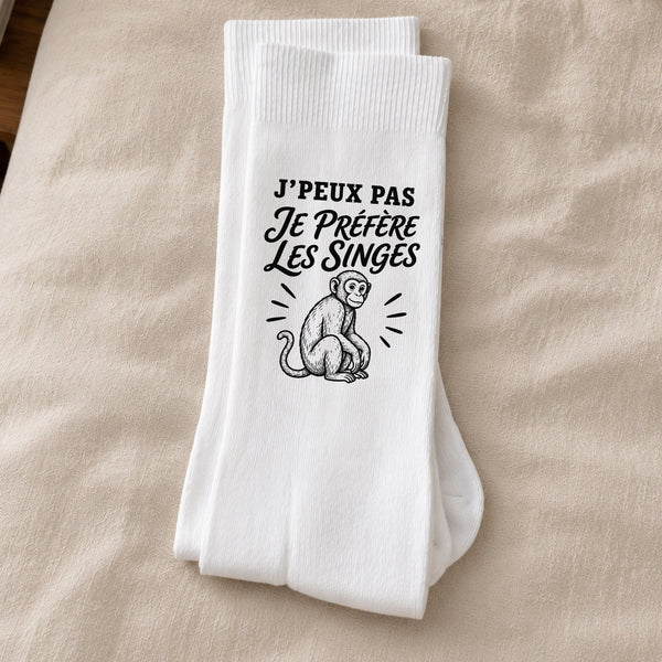 Chaussettes Homme Femme J’peux pas je préfère les Singes