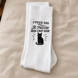 Chaussettes Homme Femme J’peux pas je préfère mon Chat noir