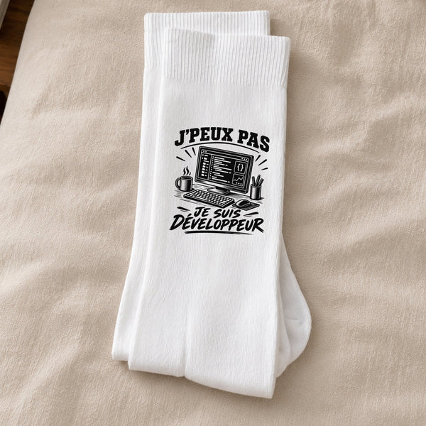 Chaussettes Homme Femme J’peux pas je suis Développeur