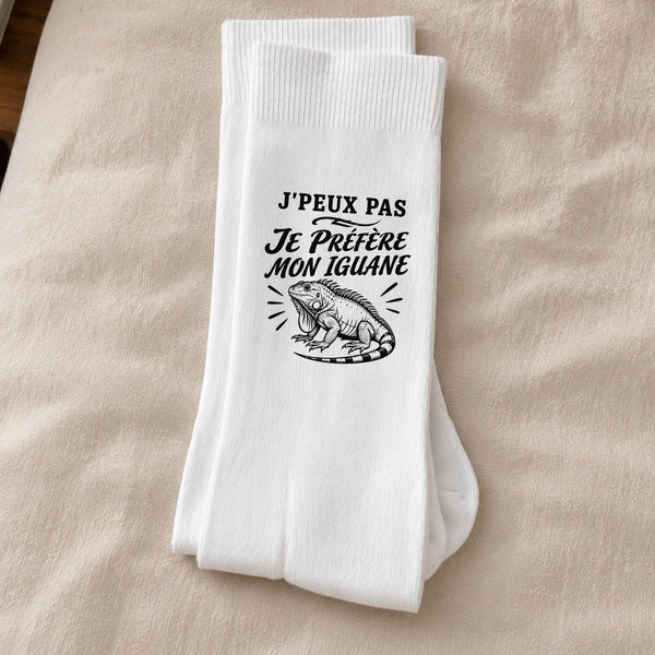 Chaussettes Homme Femme J’peux pas je préfère mon Iguane