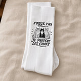 Chaussettes Homme Femme J’peux pas je préfère les Chats