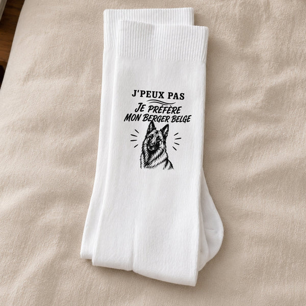 Chaussettes Homme Femme J’peux pas je préfère mon Berger Belge