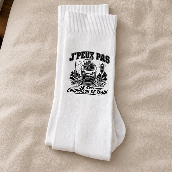 Chaussettes Homme Femme J’peux pas je suis Conducteur de train