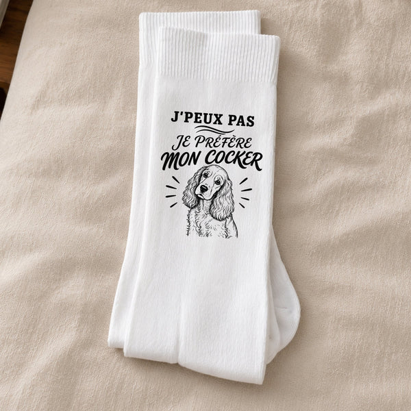 Chaussettes Homme Femme J’peux pas je préfère mon Cocker