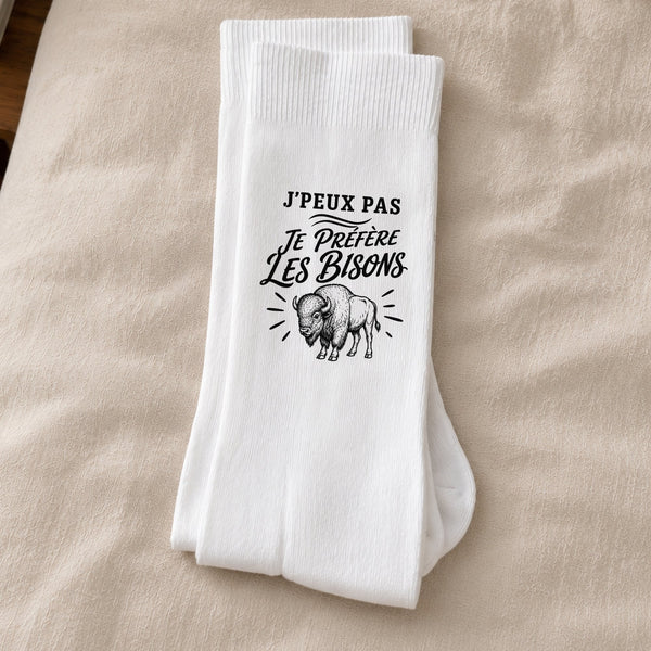Chaussettes Homme Femme J’peux pas je préfère les Bisons