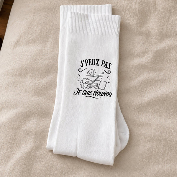 Chaussettes Homme Femme J’peux pas je suis Nounou