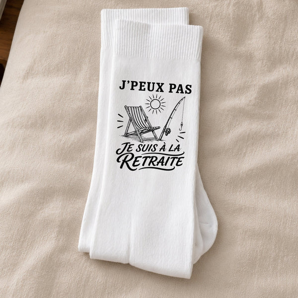 Chaussettes Homme Femme J’peux pas je suis à la Retraite