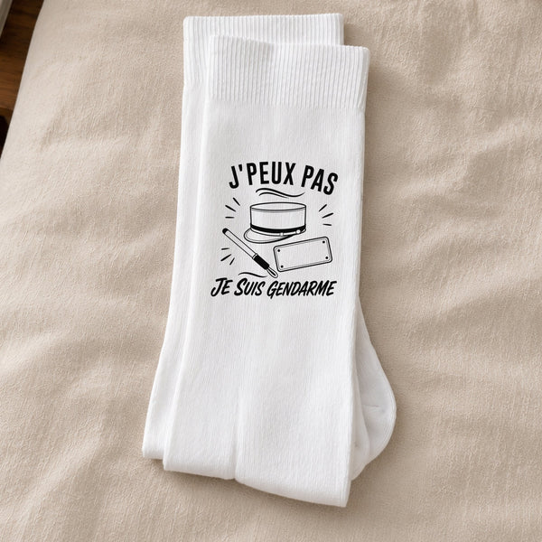 Chaussettes Homme Femme J’peux pas je suis Gendarme