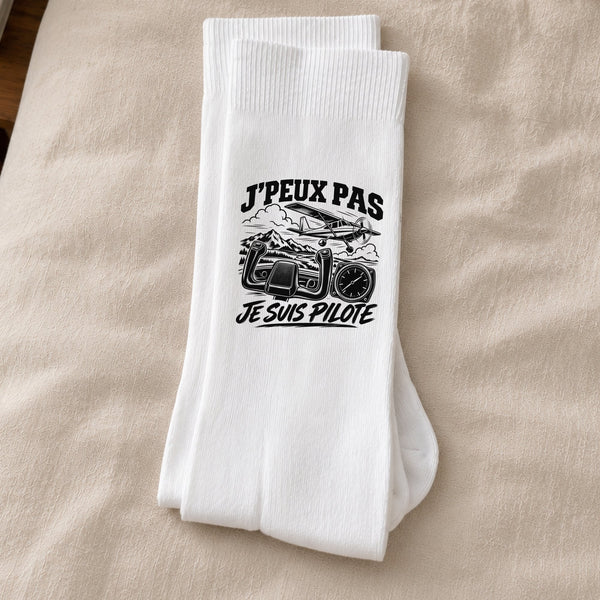 Chaussettes Homme Femme J’peux pas je suis Pilote
