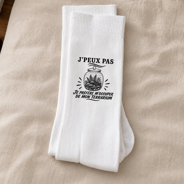 Chaussettes Homme Femme J’peux pas je préfère m’occuper de mon Terrarium
