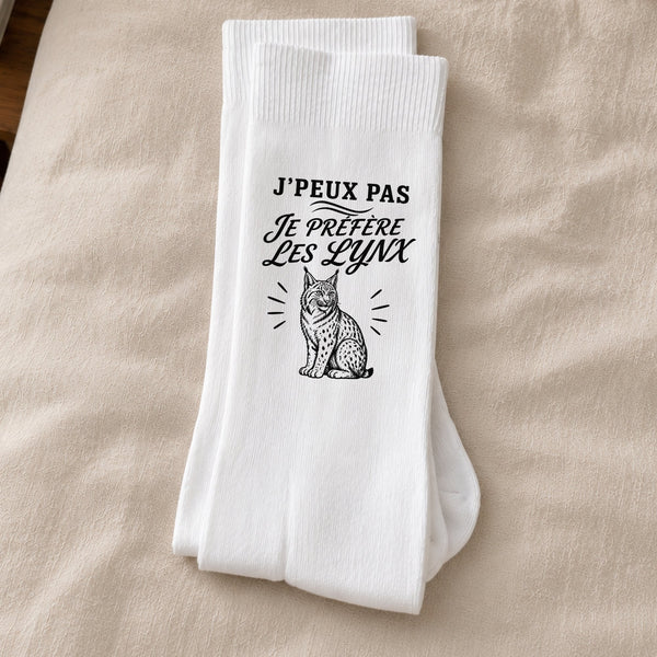Chaussettes Homme Femme J’peux pas je préfère les Lynx