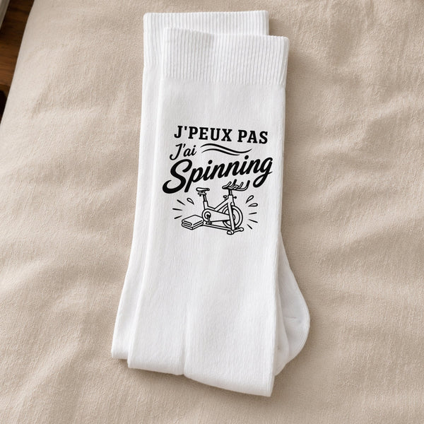 Chaussettes Homme Femme J’peux pas j’ai Spinning