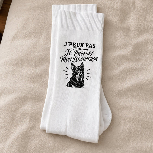 Chaussettes Homme Femme J’peux pas je préfère mon Beauceron