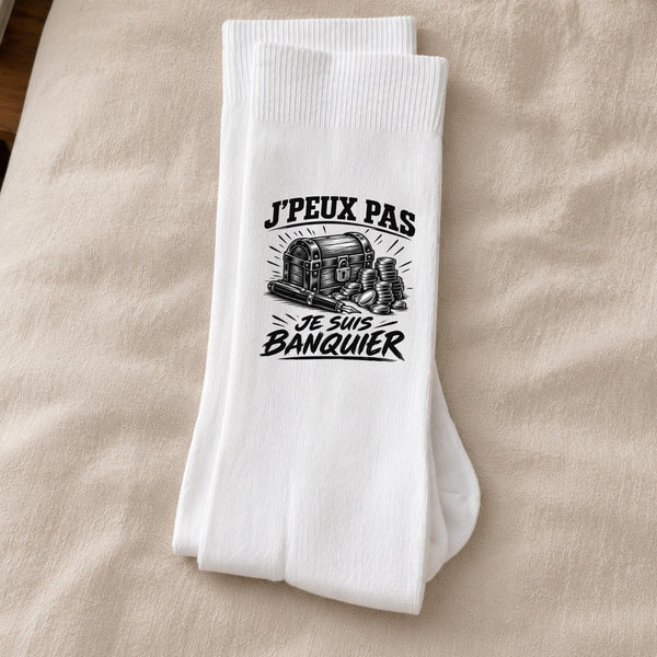 Chaussettes Homme Femme J’peux pas je suis Banquier