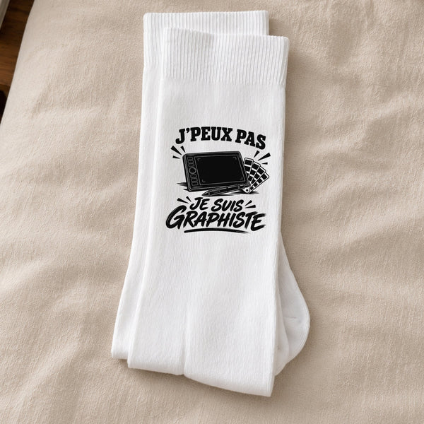 Chaussettes Homme Femme J’peux pas je suis Graphiste