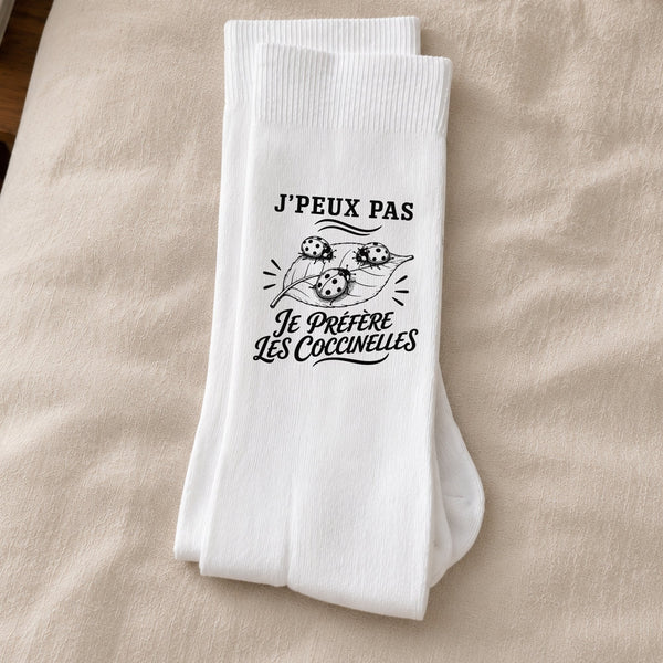 Chaussettes Homme Femme J’peux pas je préfère les Coccinelles