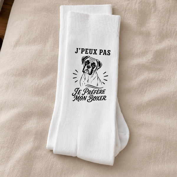 Chaussettes Homme Femme J’peux pas je préfère mon Boxer