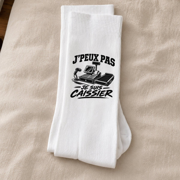 Chaussettes Homme Femme J’peux pas je suis Caissier