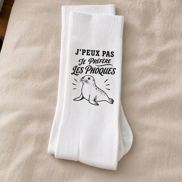 Chaussettes Homme Femme J’peux pas je préfère les Phoques