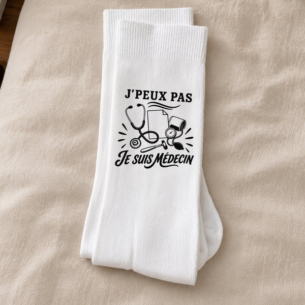 Chaussettes Homme Femme J’peux pas je suis Médecin