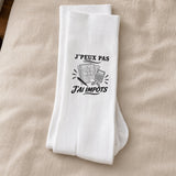 Chaussettes Homme Femme J’peux pas j’ai Impôts