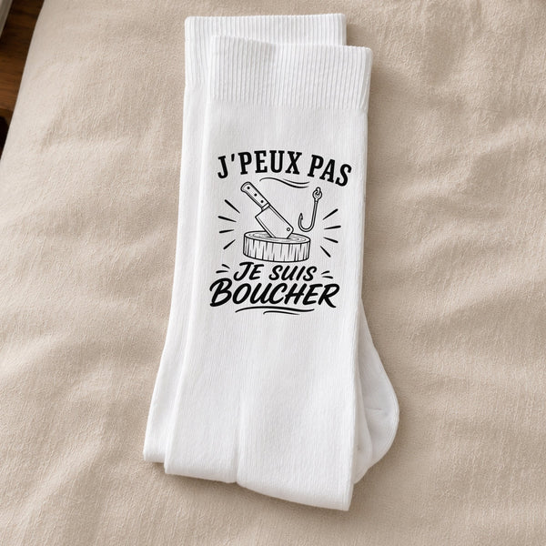 Chaussettes Homme Femme J’peux pas je suis Boucher