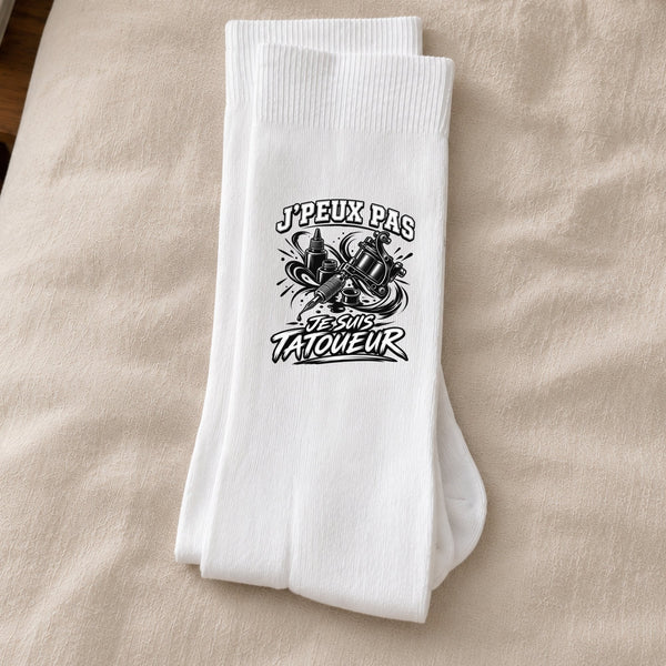 Chaussettes Homme Femme J’peux pas je suis Tatoueur
