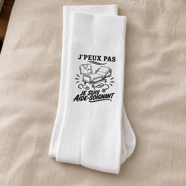 Chaussettes Homme Femme J’peux pas je suis Aide-soignant