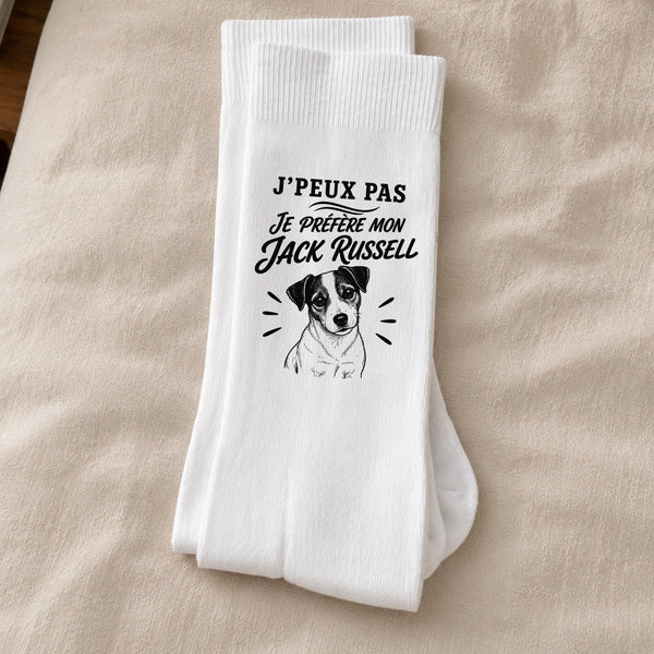 Chaussettes Homme Femme J’peux pas je préfère mon Jack Russell