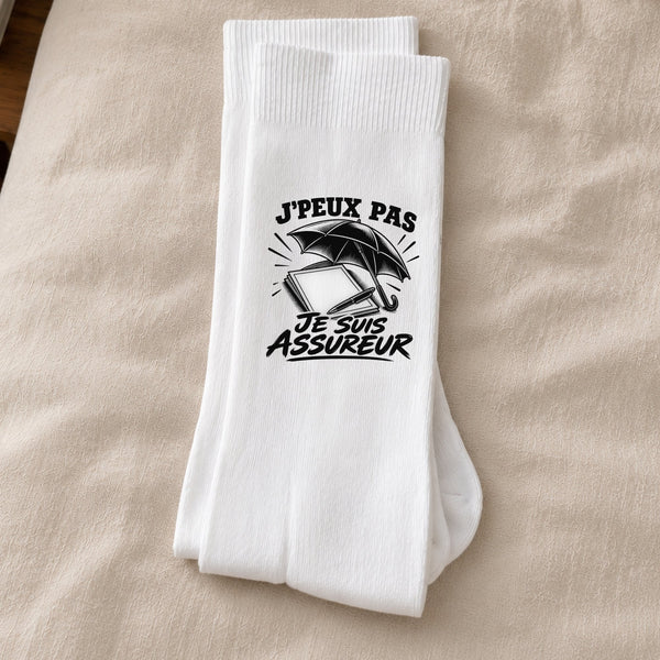 Chaussettes Homme Femme J’peux pas je suis Assureur